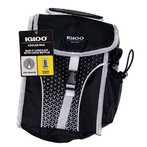 IGLOO Cooler Lunch Bag and Free Chug Bottle Insulated Top Handle Carrier Snap